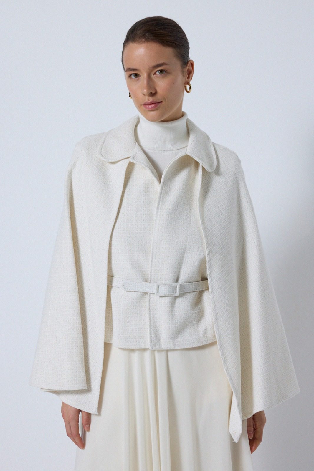 ジャケット・アウター HYEON ted cape / white Touché Privé - Tweed Cape Jacket – Sabon Salo