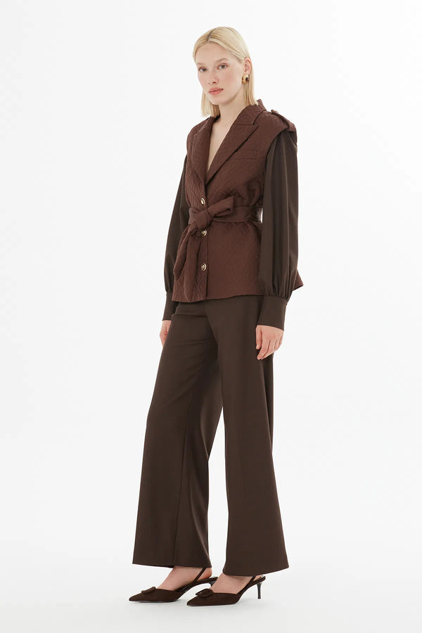 Gizia - Waist Tie Jacket and Trouser Set