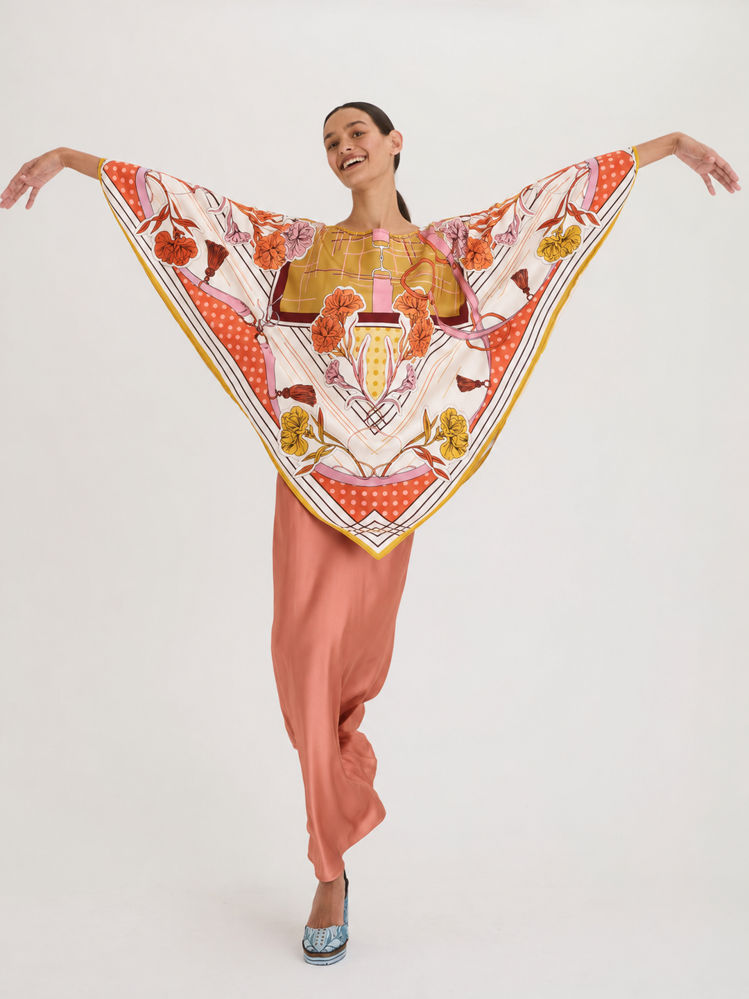 CHARLOTTE SPARRE - Silk Printed Poncho