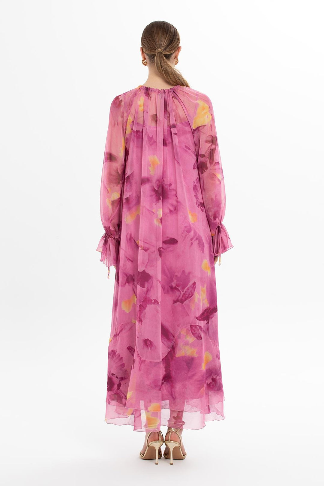 KIWE - Ruffled Chiffon Pink Dress